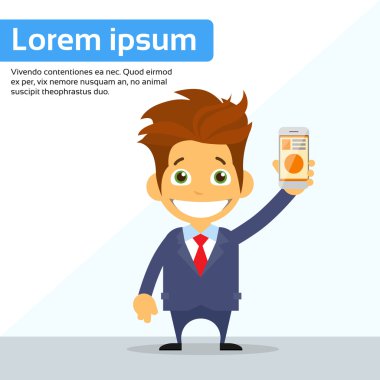 Akıllı cep telefonu kullanarak iş adamı