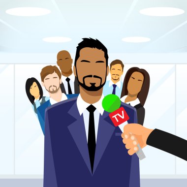 Businessmen Leader Give Interview clipart