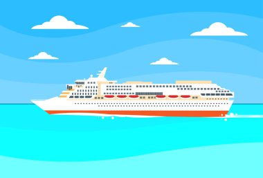 Cruise Gemi Liner ve tropikal okyanus