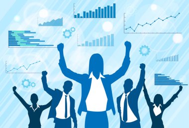 İş adamları grup gösteren diyagramları