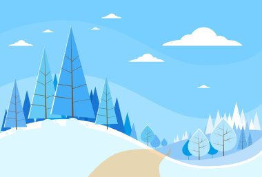 Kış orman manzara Noel arka plan