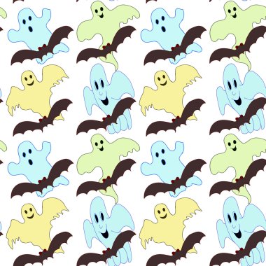 Cadılar Bayramı hayaletler ile seamless modeli