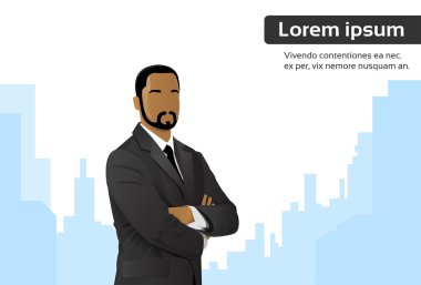 Şehir üzerinde yönetici iş adamı