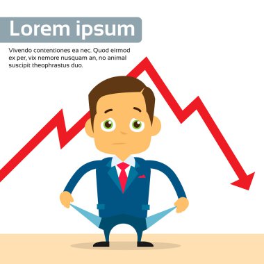 İş adamı boş cep gösteriyor