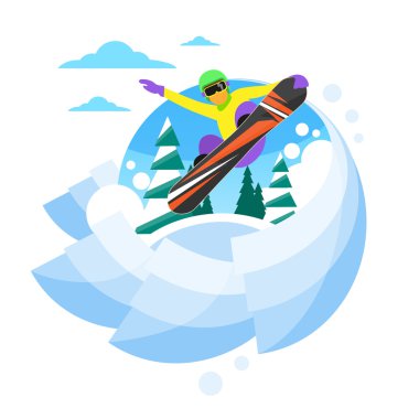 tepeden aşağı kaymak snowboarder