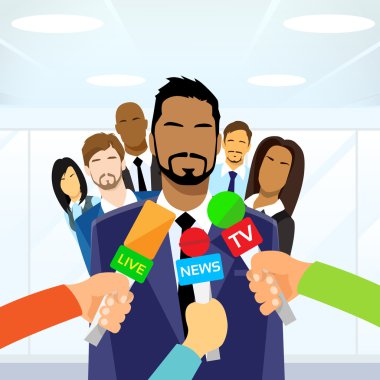 İşadamı takım lideri ve röportaj