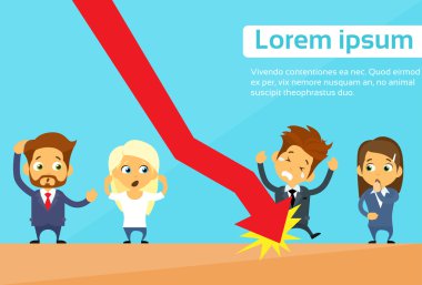 İş adamları ve Güz aşağı ok grafiği