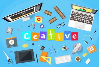 Çalışma masasında Video Editor