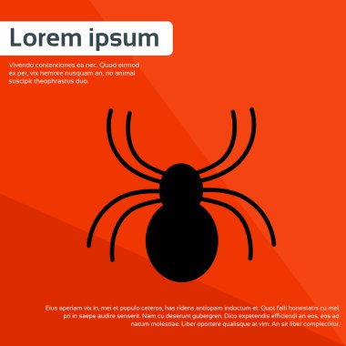 Örümcek siyah düz simgesi