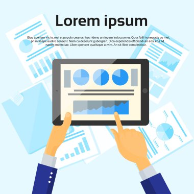El dokunmatik Tablet ekonomi grafik ile