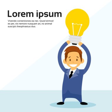 Businesman Holding fikir ampul