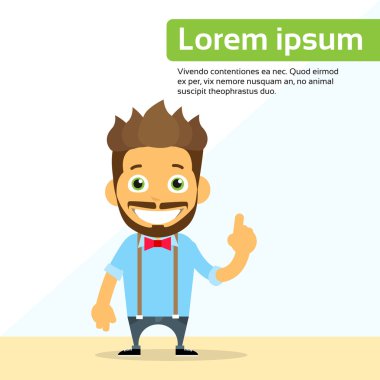 Karikatür kişi işaret parmak