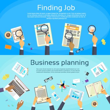 İş planlama arama iş Web Banner düz