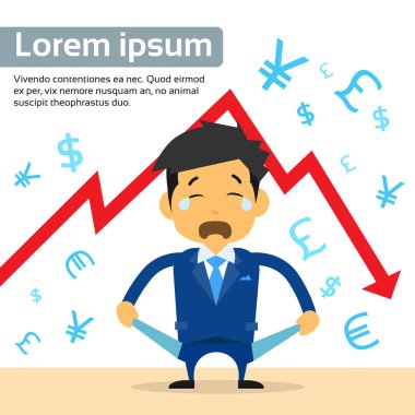 İş adamı boş cep gösteriyor