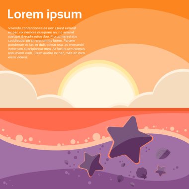 Sahilde deniz yıldızı ile tatil tropikal