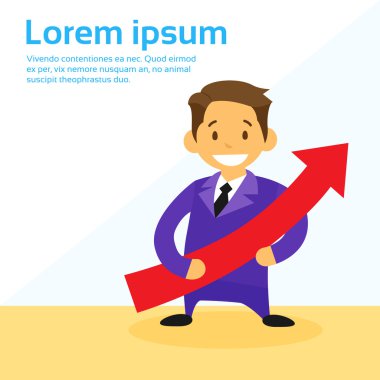 Kırmızı ok gidiyor işadamı