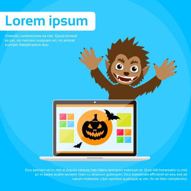 Dizüstü bilgisayar ve kurt adam