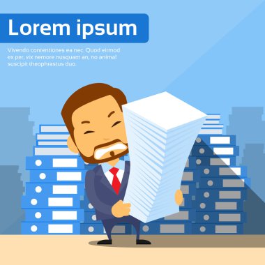 Kağıt belgeleri ile işadamı