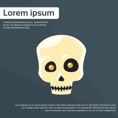 Cadılar Bayramı kafatası düz simgesi