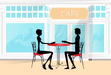 kafede masada oturan Çift