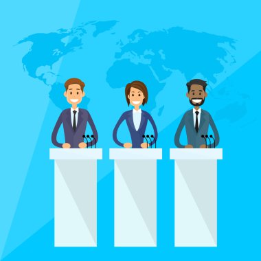 Basın toplantısında uluslararası liderleri
