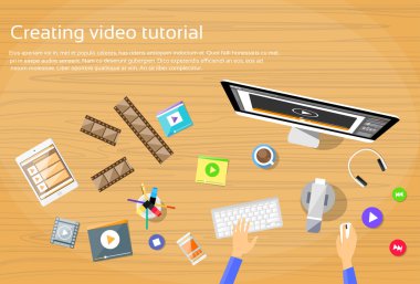 Çalışma masasında Video Editor