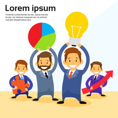 İş adamları çizgi film üst düzey yönetim ekibi