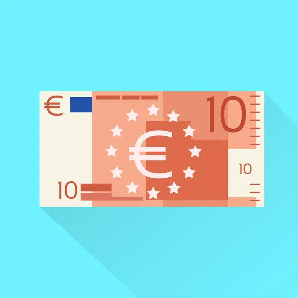Banconote da 10 Euro Design piatto — Vettoriale Stock