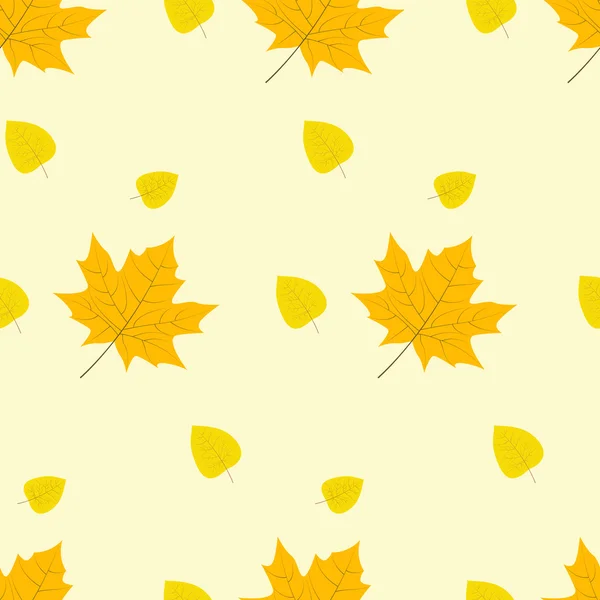 Autumn yellow leaves pattern — Stock Vector