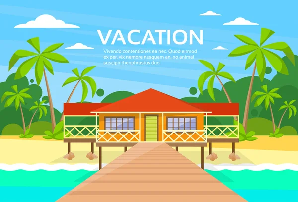 Tropical Island and  Paradise Ocean — Stock Vector