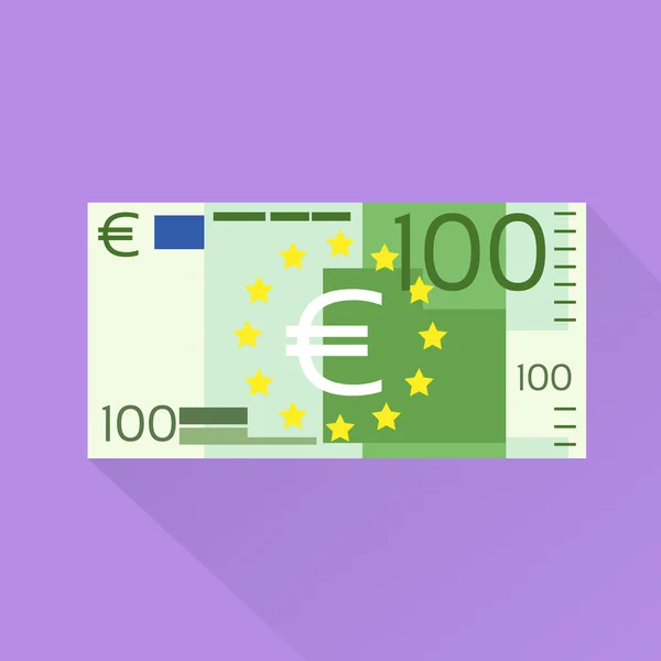 Euro-Banknote flaches Design — Stockvektor