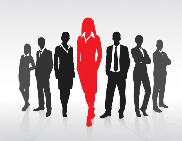 Rote Silhouette einer Geschäftsfrau — Stockvektor