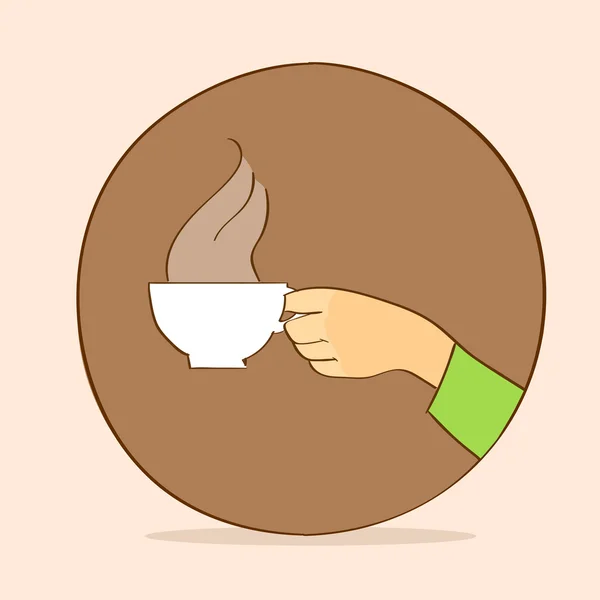 Copa de café en la mano icono — Archivo Imágenes Vectoriales