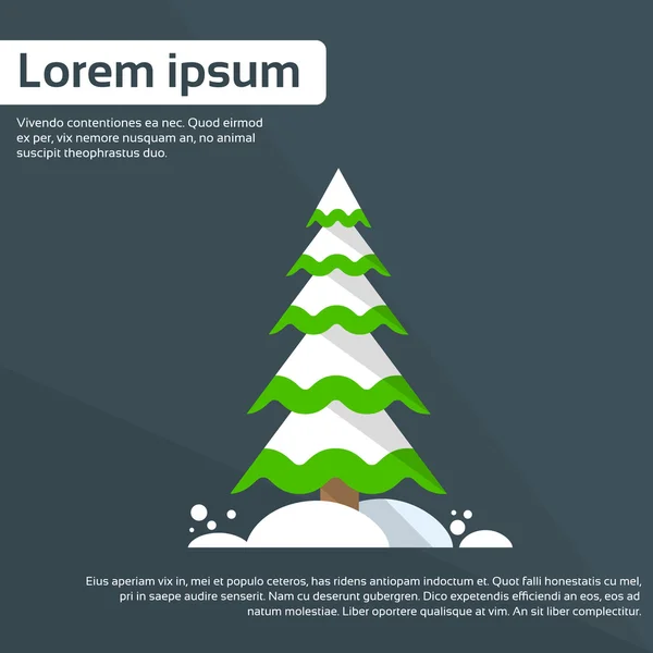 Kerstboom met sneeuw — Stockvector