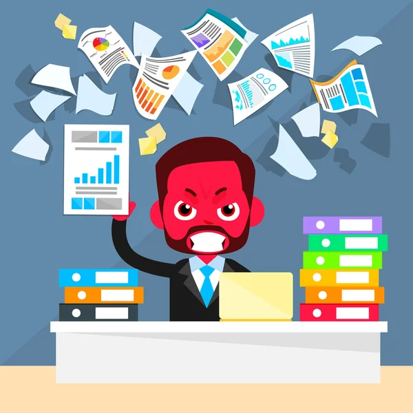 BusinessMan with Red Face — Stock Vector
