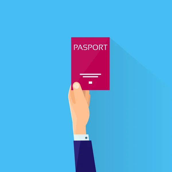 Podnikatel ruka drží Passport — Stockový vektor