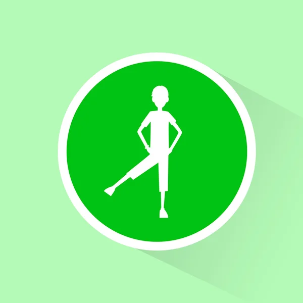 Sportovní zelená ploché ikony — Stockový vektor
