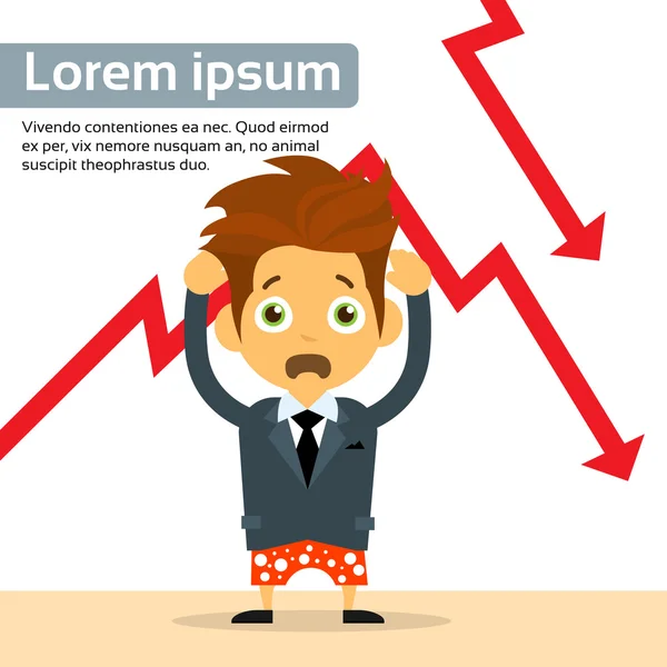 Empresario y crisis financiera — Vector de stock