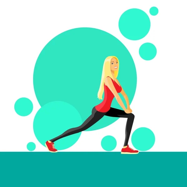 Woman doing physical exercise — Stock Vector