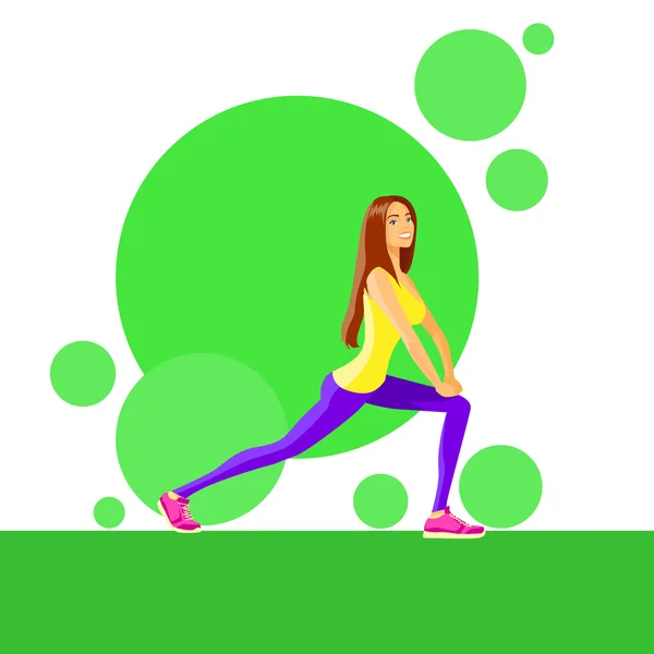 Woman doing physical exercise — Stock Vector