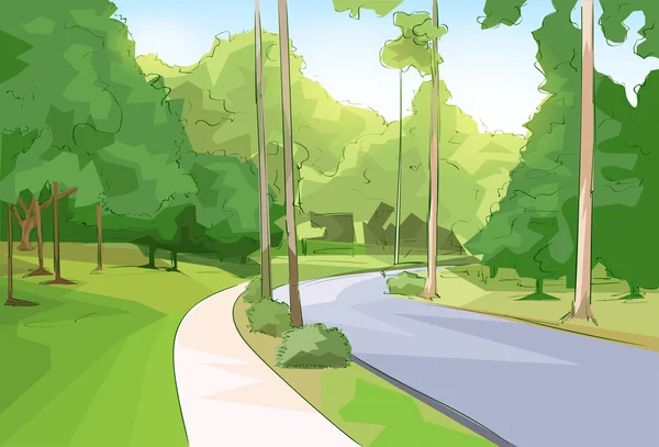 Lesní silnice a Green Park — Stockový vektor