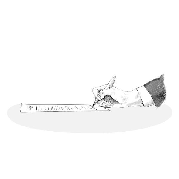 Işadamı el holding kalem — Stok Vektör