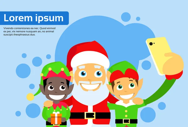 Santa Claus Navidad foto selfie — Vector de stock