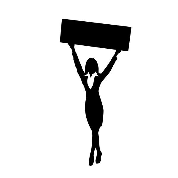 Protestfrau-Silhouette — Stockvektor