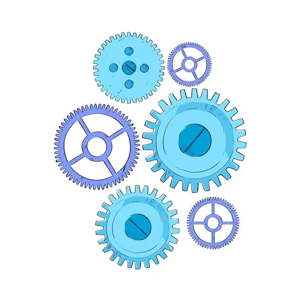 COG Wheel mechanikai részletesen — Stock Vector