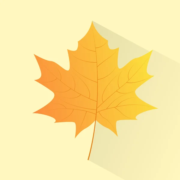 Maple Yellow Leaf — Stock Vector