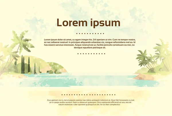 Vintage Tropical Ocean Beach — Archivo Imágenes Vectoriales