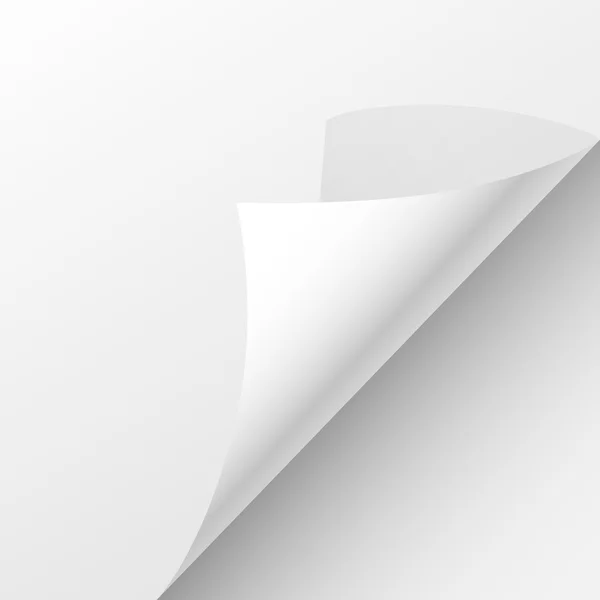 Feuille de pappeur vierge avec coin plié — Image vectorielle