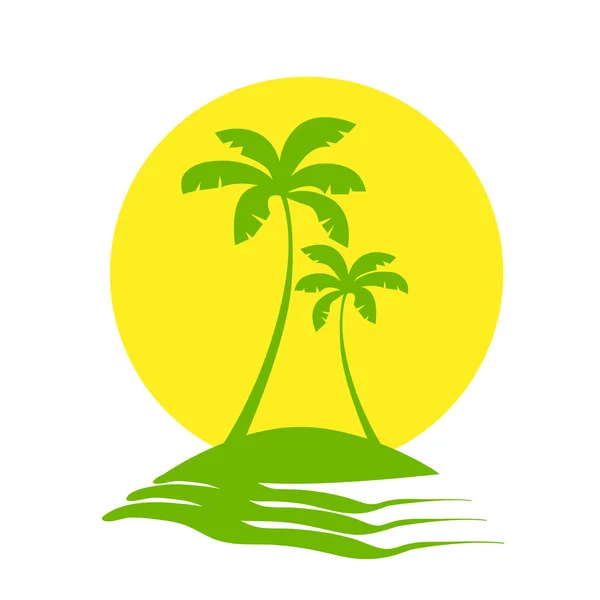 Isola tropicale delle palme — Vettoriale Stock
