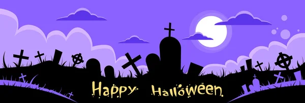 Halloween begraafplaats kaart — Stockvector